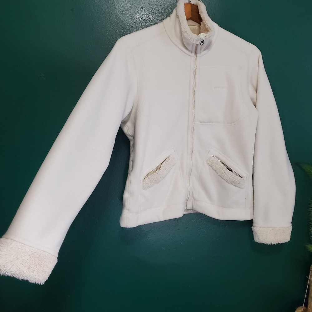 Patagonia Reversible Fleece Zip Up Jacket Ivory Md - Picture 9 of 13